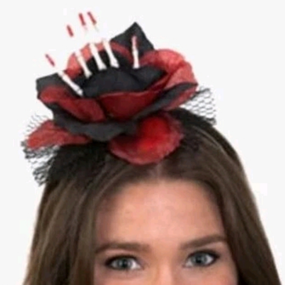 Skeleton Hand In A Rose Headband NWT